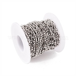 変色しにくい304ステンレススチールチェーン  溶接されていない  スプールで  ステンレス鋼色  6x3x1.5mm  約32.81フィート（10m）/ロール&nbsp;STAS-M295-08P-A