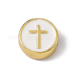 Real 18K Gold Plated Brass Enamel Beads&nbsp;KK-F814-04G-M