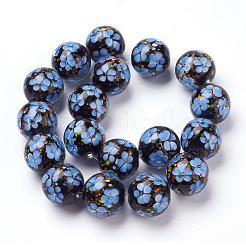 手作り絵付けフラワーランプワークビーズ連売り  ラウンド  コーンフラワーブルー  19~20mm  穴：2.5mm  18個/連  12.99インチ&nbsp;LAMP-L072-D05