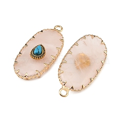 Natural Rose Quartz & Synthetic Turquoise Carved Pendants&nbsp;GG-CBA5963-02A