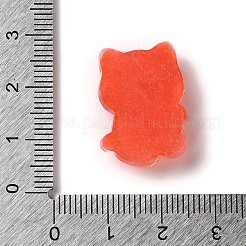 半透明樹脂デコデンカボション  蝶結びをした漫画の猫  レッド  23x17x7mm&nbsp;RESI-M039-03A