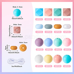 DIY Silicone Beaded Stretch Bracelets Making Kits&nbsp;DIY-TA0010-15