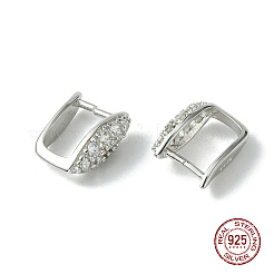 Anti-Tarnish Rhodium Plated 925 Sterling Silver Micro Pave Cubic Zirconia Pendant Bails&nbsp;X-STER-P034-21P