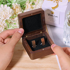 Wooden Jewelry Cufflinks Storage Magnetic Gift Case&nbsp;CON-WH0095-78B