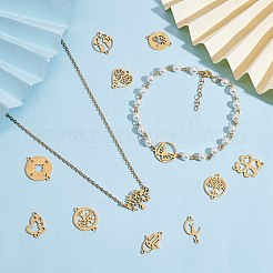 12Pcs 12 Styles 201 & 304 Stainless Steel Connector Charms&nbsp;STAS-SZ0002-57