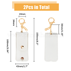 PU Leather Lipstick Holder Keychains&nbsp;AJEW-WH0270-203A