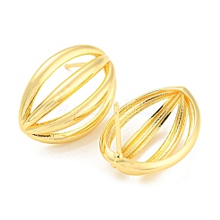 Hollow Oval Rack Plating Brass Stud Earrings&nbsp;EJEW-A028-08G