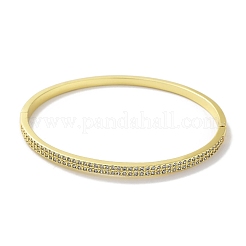 Brass Micro Pave Clear Cubic Zirconia Hinged Bangles for Woman&nbsp;BJEW-Z061-02G