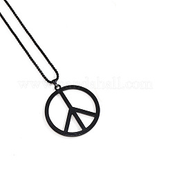 Stainless Steel Peace Sign Pendant Necklaces&nbsp;FS-WGCCA7A-03