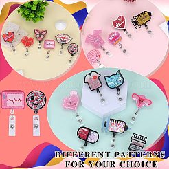 Glittered Acrylic & ABS Plastic Badge Reel&nbsp;AJEW-SZ0002-47G