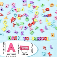 400個、2袋、2種類の不透明樹脂ビーズ  文字チャーム  ミックスカラー  12.5x4.5~11x4.5~5mm  穴：8.5x2mm  1バッグ/スタイル  200個/袋&nbsp;RESI-YW0005-30