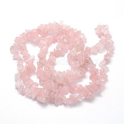 天然石ローズクォーツビーズ連売り  チップ  5~8x5~8mm  穴：1mm  約31.5インチ&nbsp;G-O049-B-36