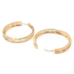 Brass with Cubic Zirconia Hoop Earrings&nbsp;EJEW-D078-38G