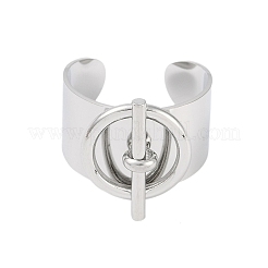Non-Tarnish 304 Stainless Steel Circular & Rod-shaped Open Cuff Rings&nbsp;RJEW-C095-01P