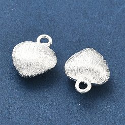 真鍮チャーム  ハートチャーム  長持ちメッキ  鉛フリー＆カドミウムフリー  ラックめっき  925銀メッキ  14.5x11.5x7mm  穴：2mm&nbsp;KK-H532-29A-S