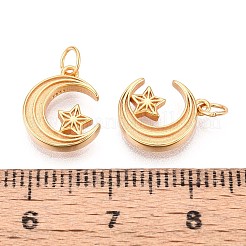 925 Sterling Silver Moon with Star Charms&nbsp;STER-N016-93G