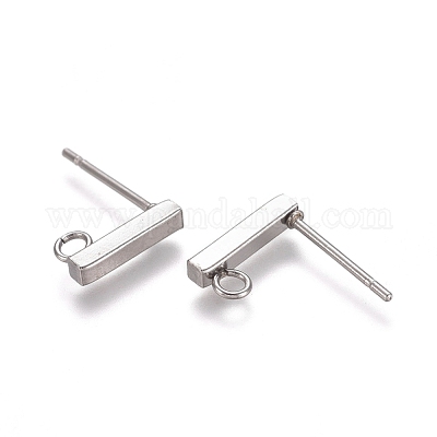 Non-Tarnish 304 Stainless Ear Stud Components&nbsp;STAS-M274-012B-P-1