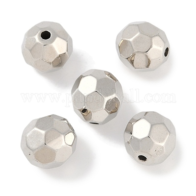 CCBプラスチックビーズ  ラウンド  多面カット  15.5x15mm  穴：2.5mm&nbsp;ALUM-U001-01B-07-1