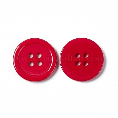 樹脂ボタン  染め  フラットラウンド  ミックスカラー  20x3mm  穴：2mm  195個/袋&nbsp;RESI-D030-20mm-M-1