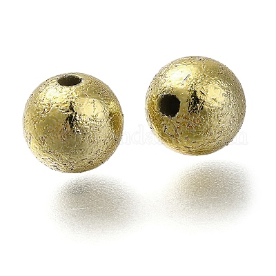 UVメッキ CCB プラスチックビーズ  テクスチャー  ラウンド  シャンパンゴールド  8mm  穴：1.4mm&nbsp;CCB-D008-17G-01-1