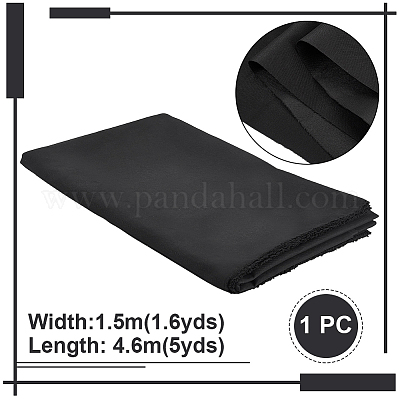 ポリエステル生地  DIYクラフト用品  ブラック  1500x0.2mm  5ヤード/個&nbsp;DIY-WH0816-006-1
