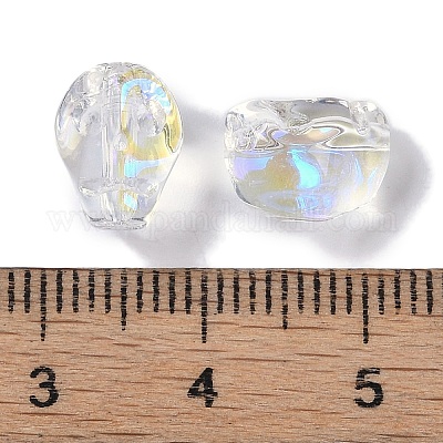 ペイントガラスビーズを焼く  スカル  ミックスカラー  10x8x7.5mm  穴：1mm&nbsp;GLAA-S202-17-1
