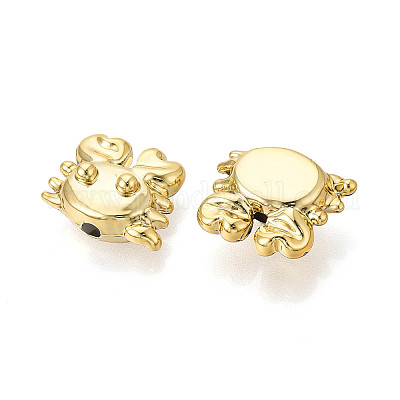 メッキアクリルビーズ  カニ  黄金メッキ  17x20.5x9mm  穴：2.8mm&nbsp;SACR-T017-88-1