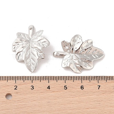 CCBプラスチックペンダント  葉  プラチナ  31x24x3mm  穴：1.4mm&nbsp;CCB-N006-04P-1