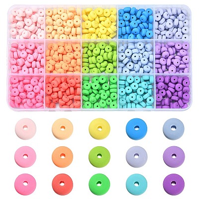 Wholesale 750Pcs 15 Colors Handmade Polymer Clay Beads