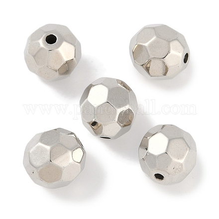 CCBプラスチックビーズ  ラウンド  多面カット  15.5x15mm  穴：2.5mm&nbsp;ALUM-U001-01B-07-1