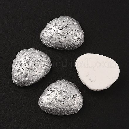 宇宙をテーマにした不透明樹脂カボション  グレー  隕石模様  29.5x23x11mm&nbsp;RESI-WH0029-23G-04-1