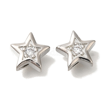 Brass Micro Pave Cubic Zirconia KK-Q001-05P-04-1