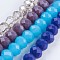 Glass Beads Strands, Mixed Style, Faceted, Rondelle, Mixed Color, 8x6mm, Hole: 1~1.5mm, about 70~72pcs/strand, 16.9~17.3 inch(43~44cm)