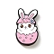 Easter Themed Silicone Focal Beads, DIY Necklaces Making, Rabbit, Pink, 19x18x9mm, Hole: 2.5mm