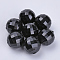 Transparent Acrylic Beads, Faceted, Round, Black, 6x5.5mm, Hole: 1.3mm, about 4200pcs/500g