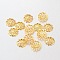 Bead Caps, Iron, Golden, 9mmx1.5mm, hole: 1mm, 100pcs/10g