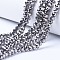 Electroplate Transparent Glass Beads Strands, Full Plated, Faceted, Rondelle, Silver Plated, 2.9~3.3x2mm, Hole: 0.8mm, about 135~140pcs/strand, 32~34cm