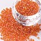 12/0 Glass Seed Beads, Trans. Colors Rainbow, Round, Orange Red, 2mm, Hole: 1mm, about 6666pcs/100g