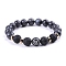 Natural Lava Rock Stretch Bracelets, Constellation Bracelet, Taurus, Inner Diameter: 2-3/8 inch(6cm)