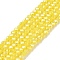 Electroplate Glass Beads Strands, Opaque Solid Color, AB Color Plated, Faceted, Rondelle, Yellow, 2.3~2.7x2mm, Hole: 0.4mm, about 135~140pcs/strand, 26~27cm