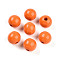 Painted Natural Wood Beads, Round, Dark Orange, 16mm, Hole: 4mm