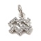 Brass Micro Pave Cubic Zirconia Charms, Constellation Charms, with Jump Ring, Cadmium Free & Lead Free, Aquarius, 9.5x9.5x1.5mm, Hole: 3.5mm