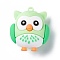 PVC Cartoon Owl Doll Pendants, for Keychains, Light Green, 43x37x26mm, Hole: 3mm