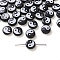 5Pcs Opaque Acrylic Beads, Flat Round with Yin-yang, Black, 11x4mm, Hole: 1mm