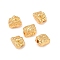 Brass Beads, Textured, Nuggets, Real 18K Gold Plated, 7x5x4.5mm, Hole: 1.4mm