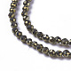 Natural Pyrite Beads Strands&nbsp;G-F596-38-3mm-3