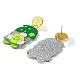 Saint Patrick's Day Sparkling Acrylic Dangle Stud Earrings&nbsp;EJEW-P243-A05-2