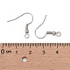 アイアン製ピアスフック  水平ループ付き  イヤリングのパーツをぶら下げる  ニッケルフリー  プラチナ  17~19x0.8mm  穴：2mm  ピン：0.6mm&nbsp;X-E135-NF-2