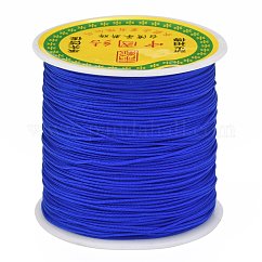 Braided Nylon Thread, Chinese Knotting Cord for Beading Jewelry Making Macrame Craft, Blue, 0.8mm, about 100yards/roll