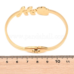 304 Stainless Steel Micro Pave Rhinestone Hinged Bangles for Women&nbsp;BJEW-E113-03G